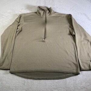 Peckham Pullover Mens 2XL Beige Grid Fleece 1/4 Zip Military Top Cold Weather